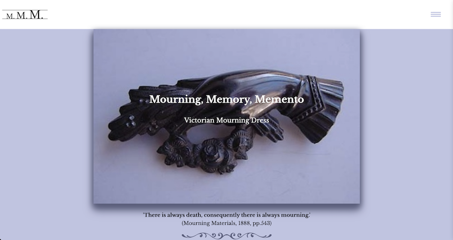 Mourning, Memory, Memento website image